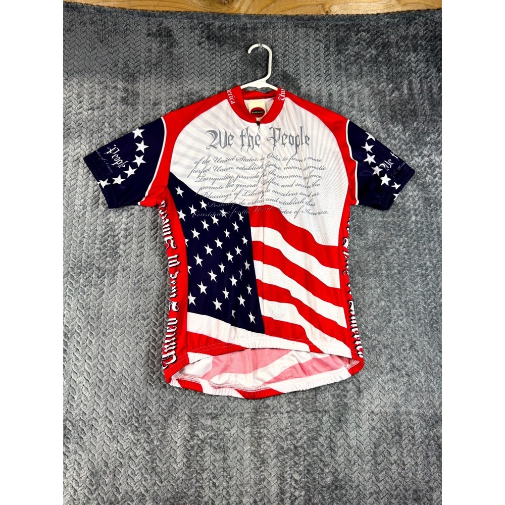 World Jerseys Cycling Jersey Womens M Multi U.S. Constitution Flag We The People